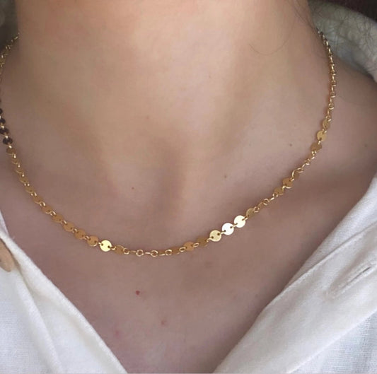 Coin Chain Necklace (select material)
