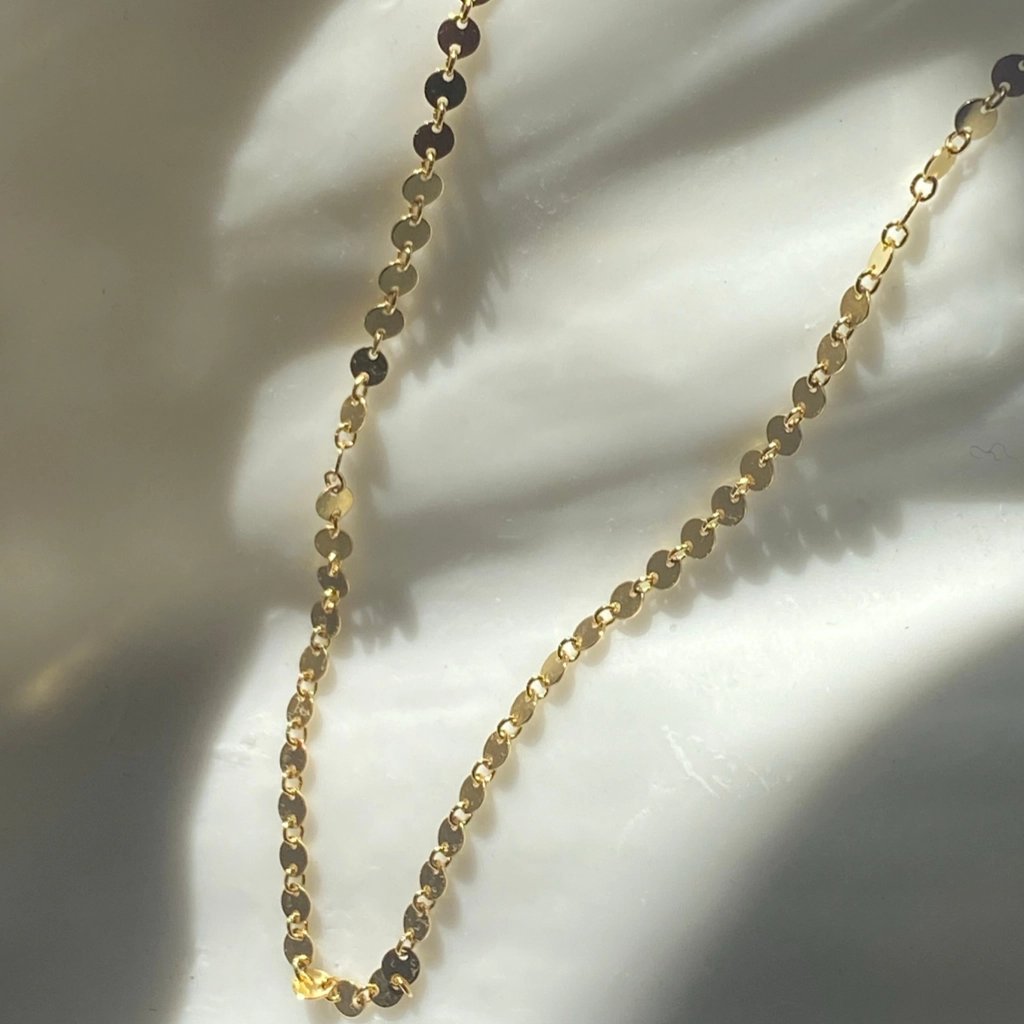 Coin Chain Necklace (select material) Sterling Silver