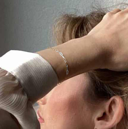 Dainty Paperclip Bracelet – Sterling Silver