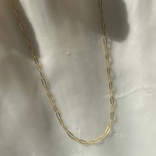 Dainty Paperclip Necklace (select material)