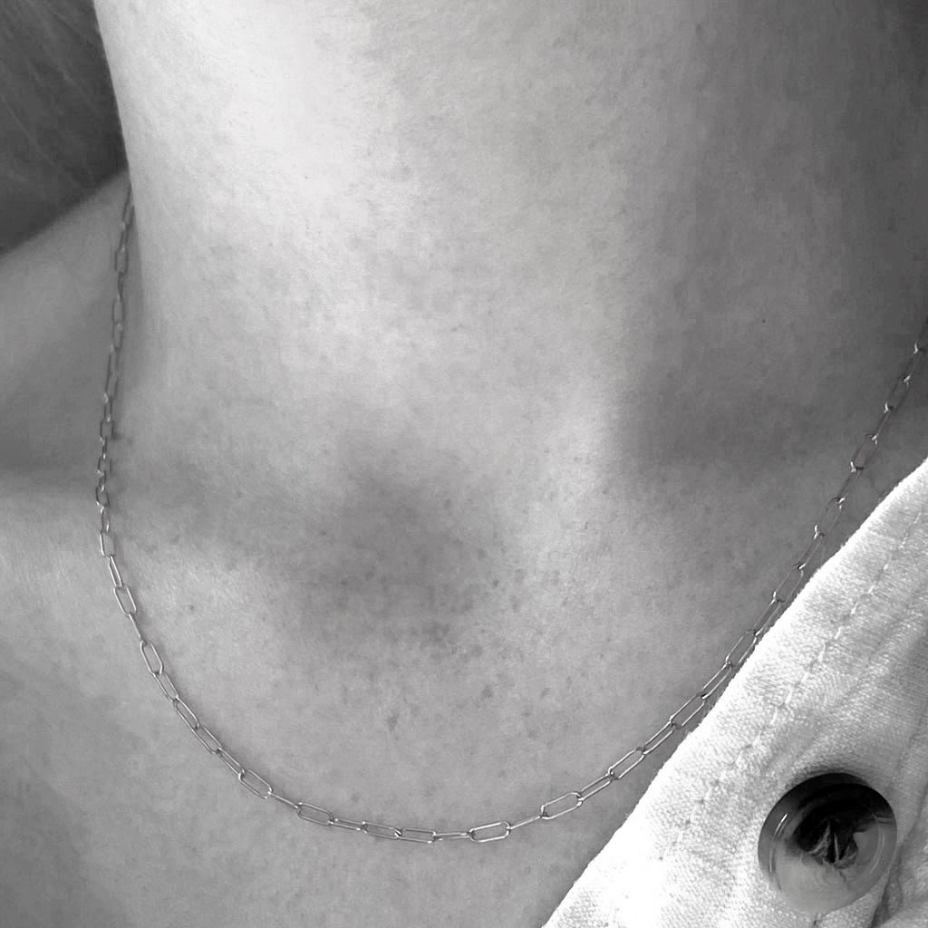 Dainty Paperclip Necklace (select material)