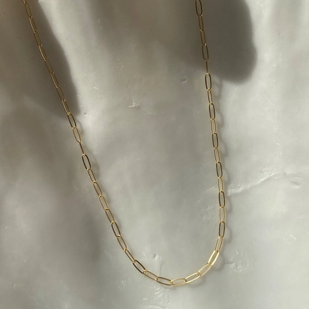 Dainty Paperclip Necklace (select material) Sterling Silver