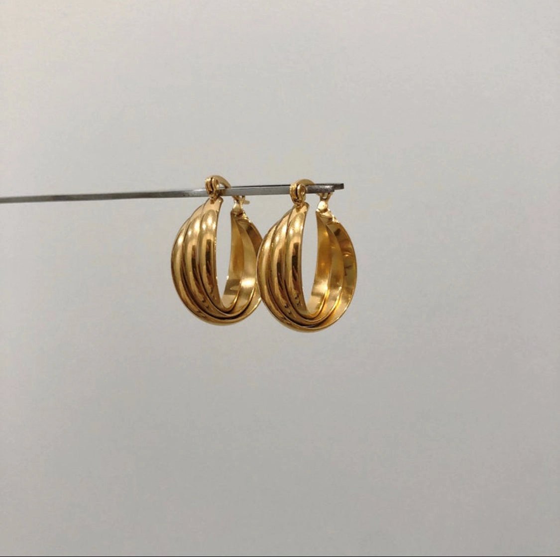 Twisted Swirl Hoop Earrings – Gold Filled
