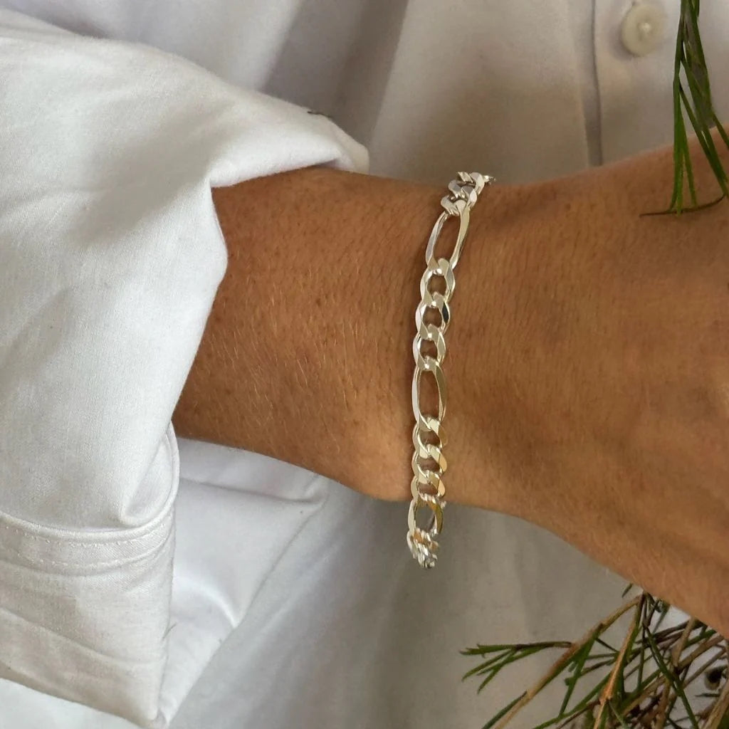 6mm Figaro Chain Bracelet – Sterling Silver