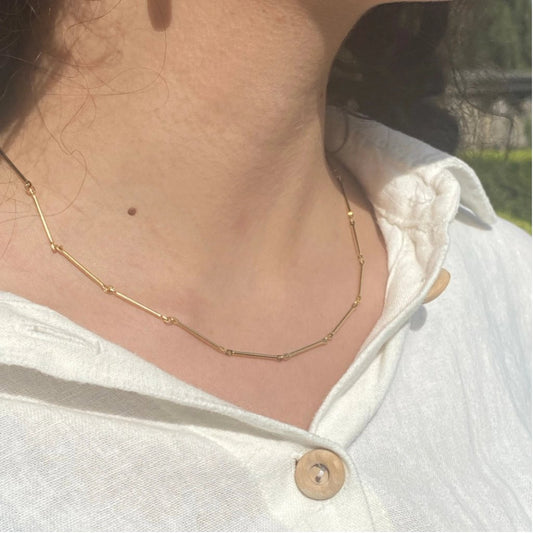 Link Bar Necklace – Gold Filled