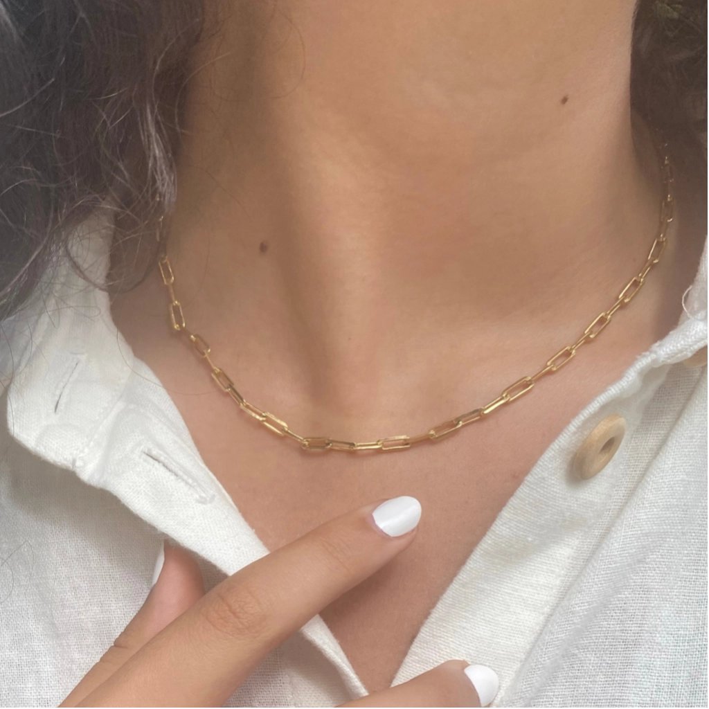 Paperclip Chain Necklace – Gold Filled