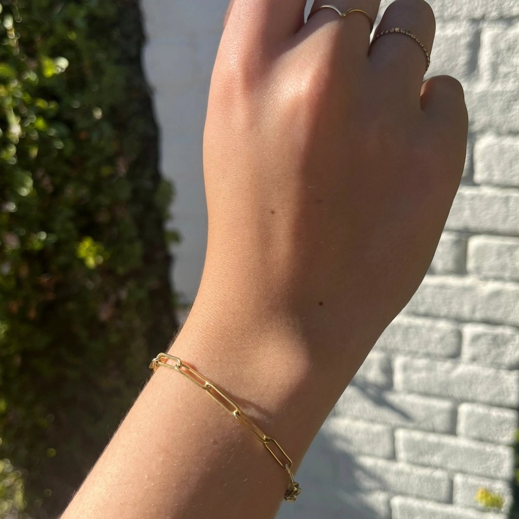 Thick Paperclip Chain Bracelet – Gold Filled
