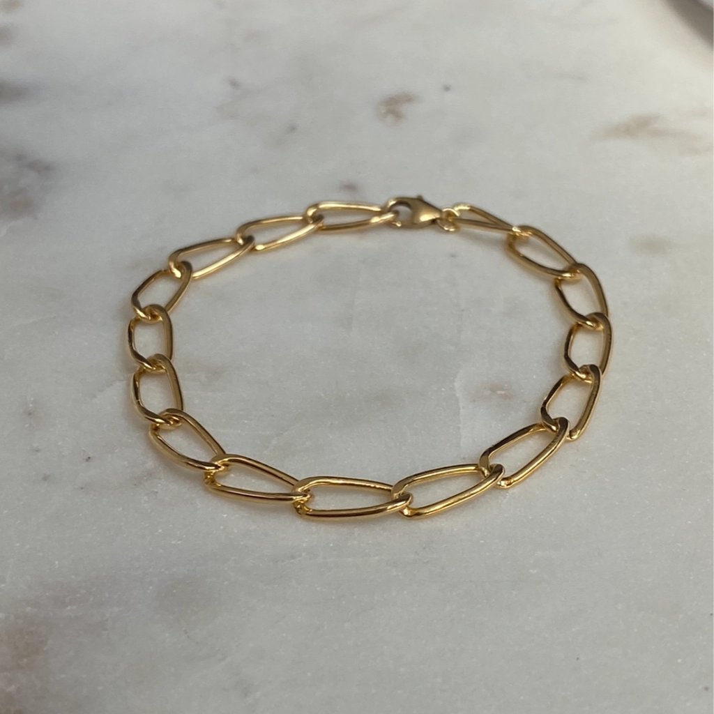 Twisted Oval Chain Bracelet – Gold Filled