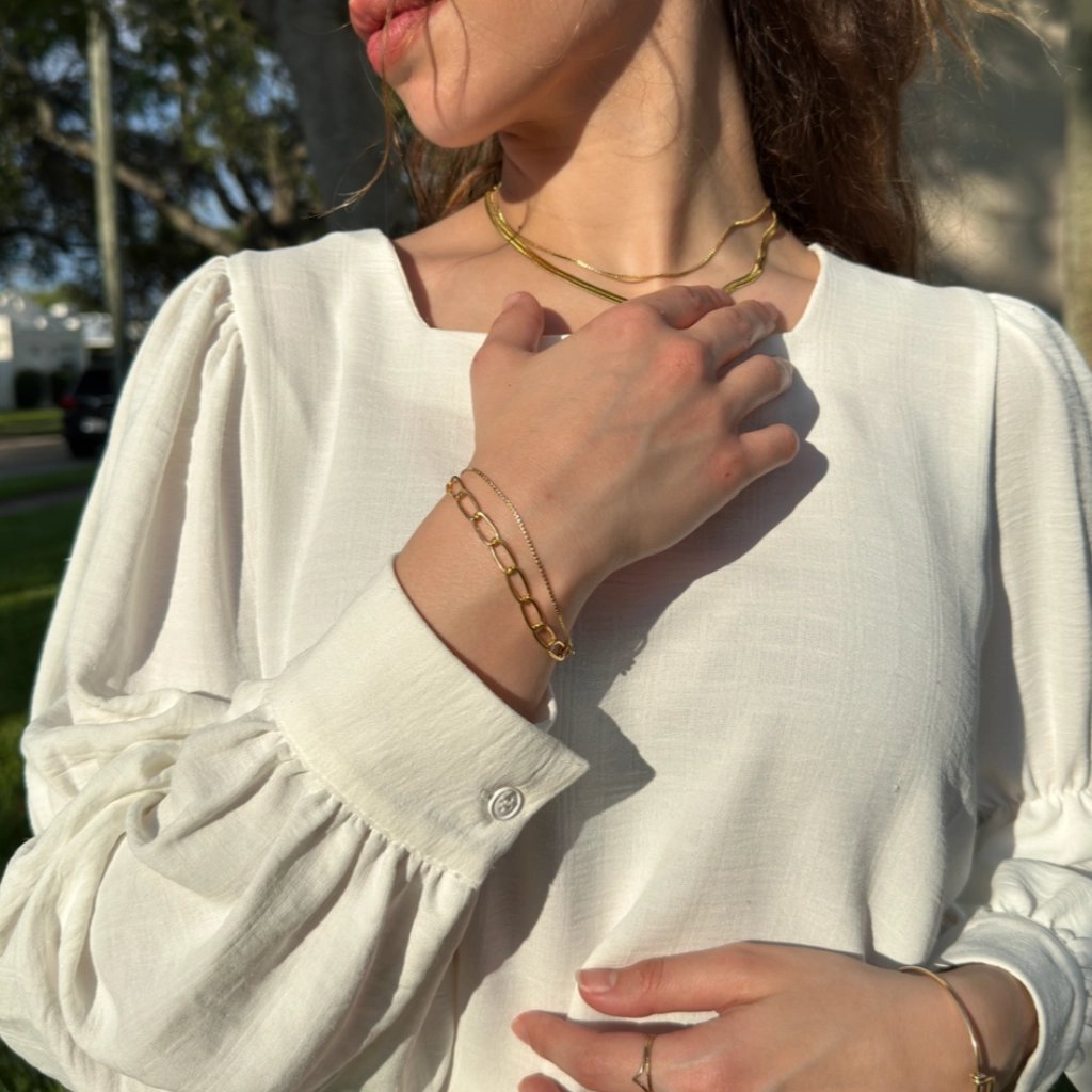 Twisted Oval Chain Bracelet – Gold Filled