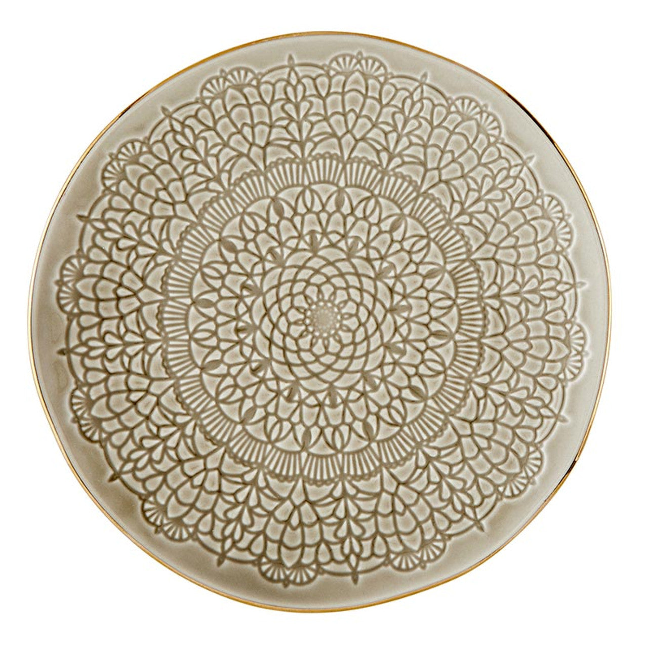 Gold Rim Debossed Appetizer Plates – Set of 4