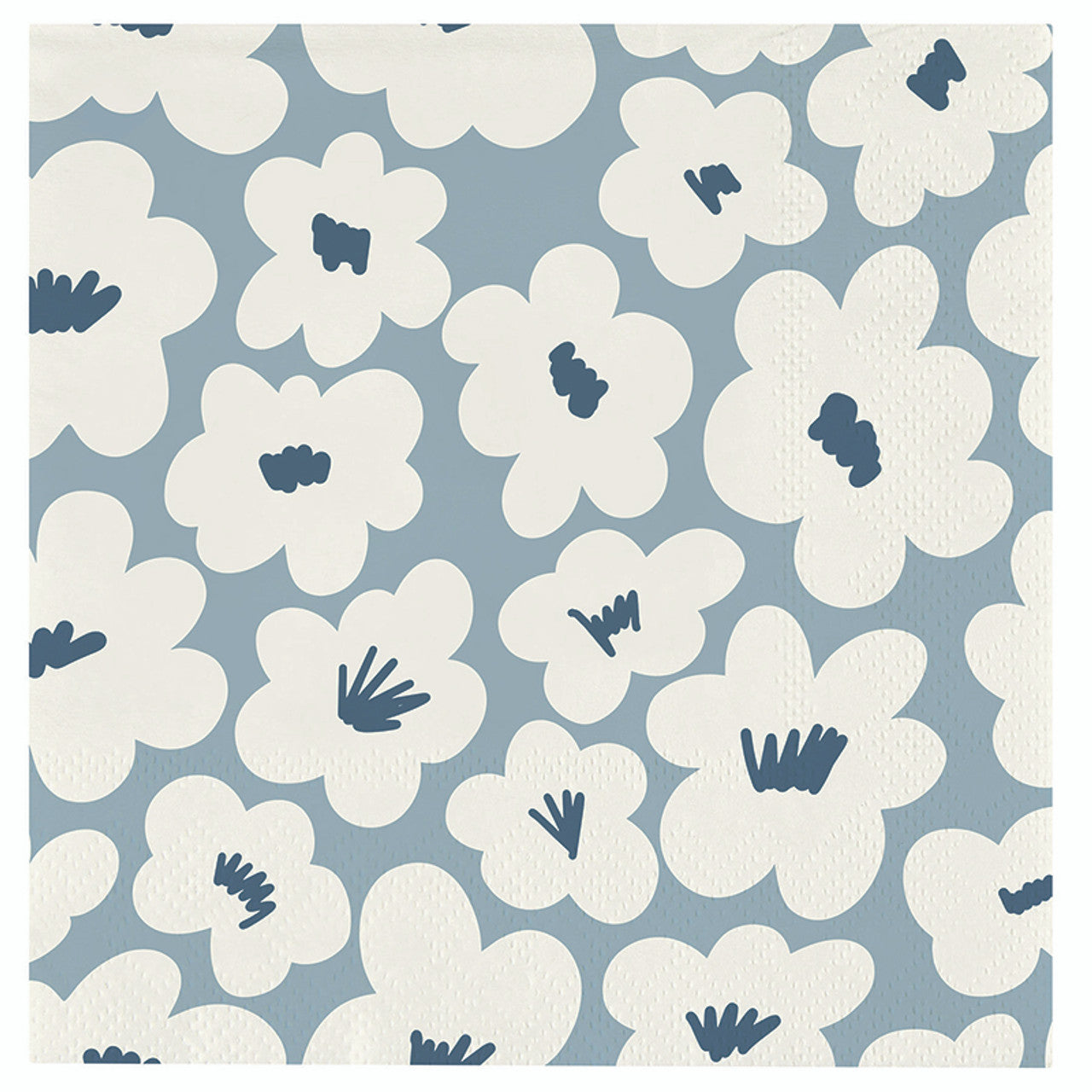 Ceramic Napkin Tray + Paper Napkins – White Flowers