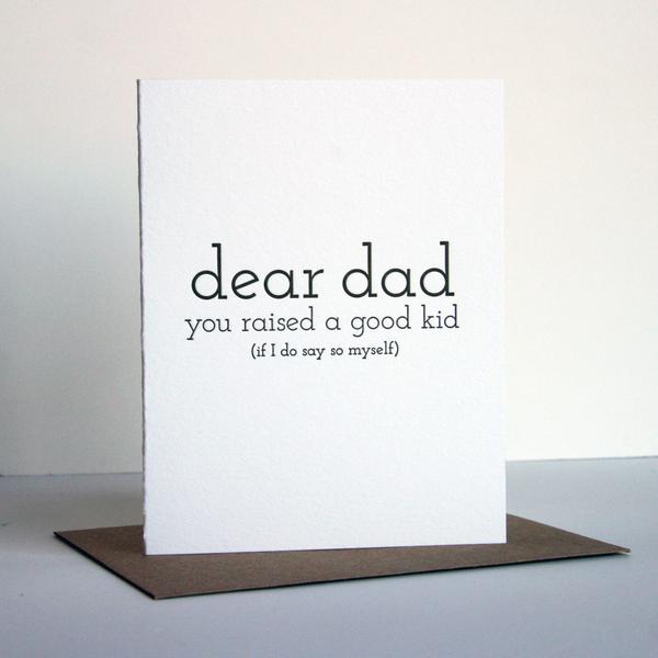 Dear Dad - Letterpress Card