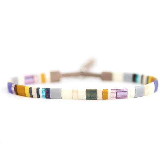 Sand Handwoven Beaded Tile Bracelet