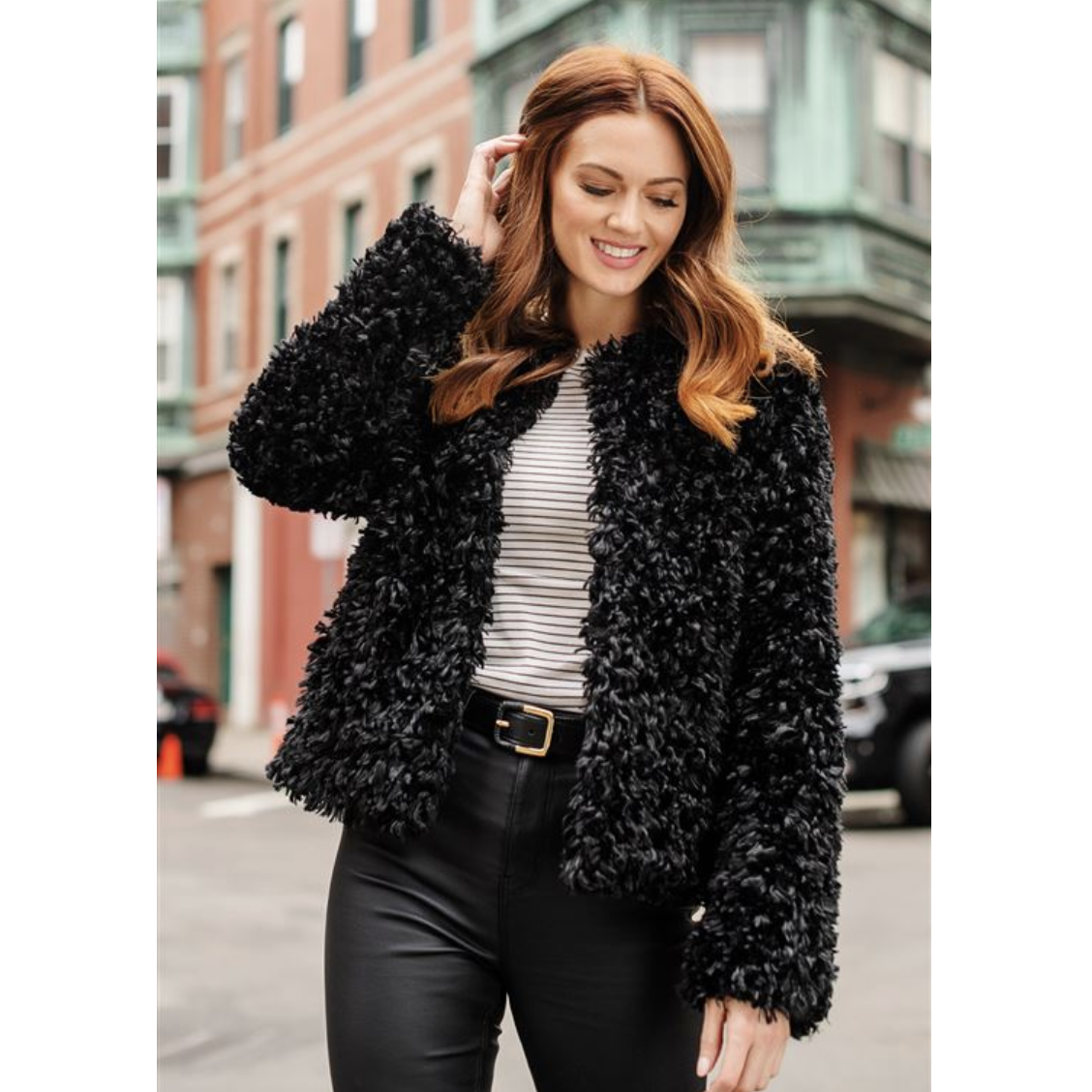 Black Lamb Faux Fur Jacket