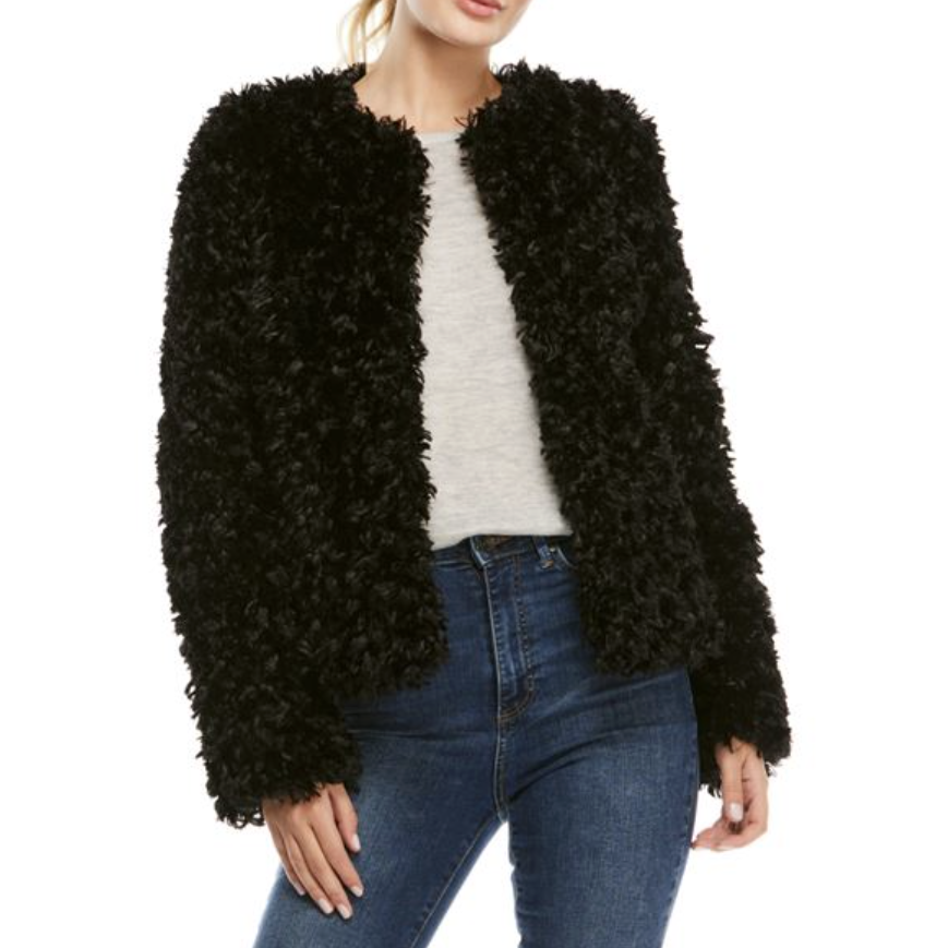 Black Lamb Faux Fur Jacket