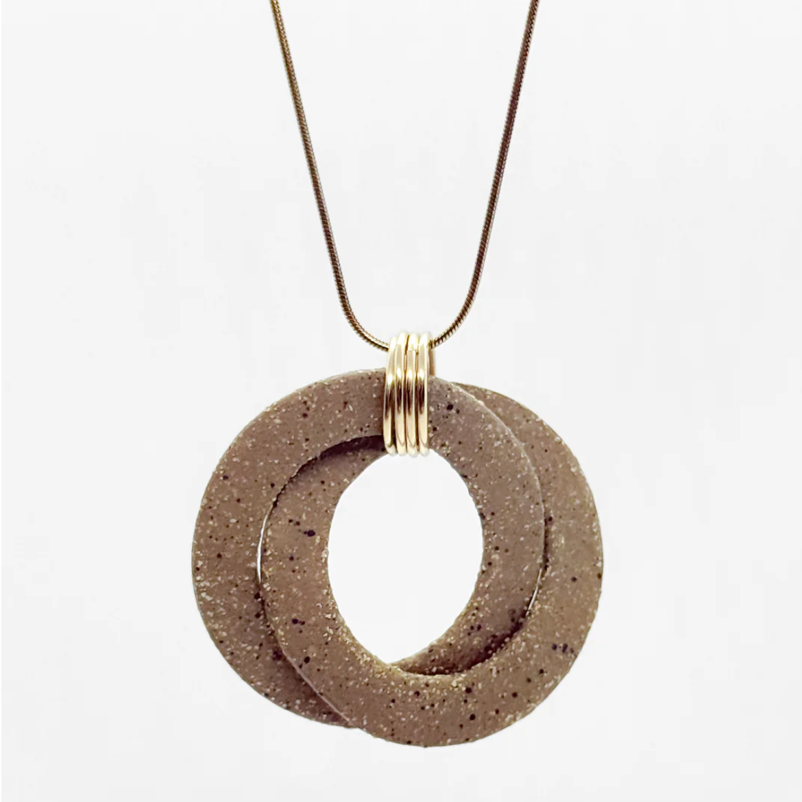 Brown 'Sierra Cuff' Stoneware Pendant Necklace
