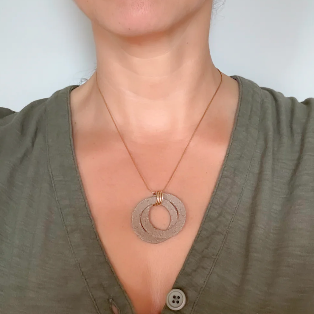 Brown 'Sierra Cuff' Stoneware Pendant Necklace