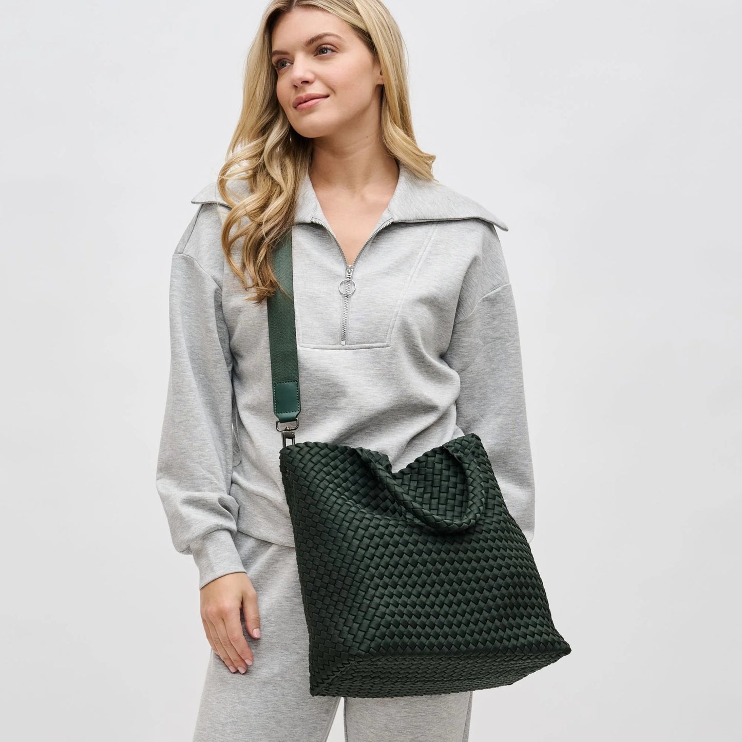 Sky’s The Limit Medium Woven Neoprene Tote Bag - Olive