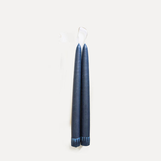 Hand-Dipped 11-inch Taper Candles - Slate Blue