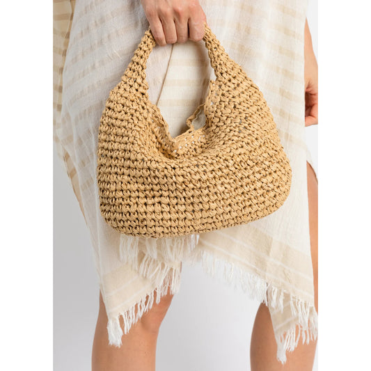 Straw Slouch Bag - Toast