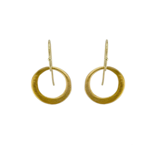 Small Open Circle Dangle Earrings - Gold Vermeil