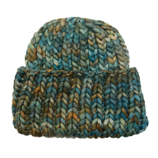 Roving Wool Beanie Hat - Mediterranean