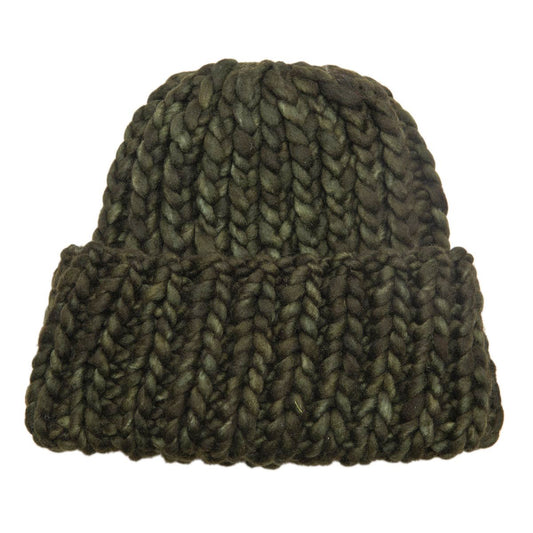 Roving Wool Beanie Hat - Olive