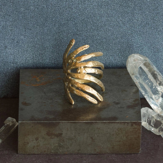 Hammered Brass ‘Solaris’ Statement Ring
