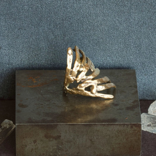 Hammered Brass ‘Solaris’ Statement Ring