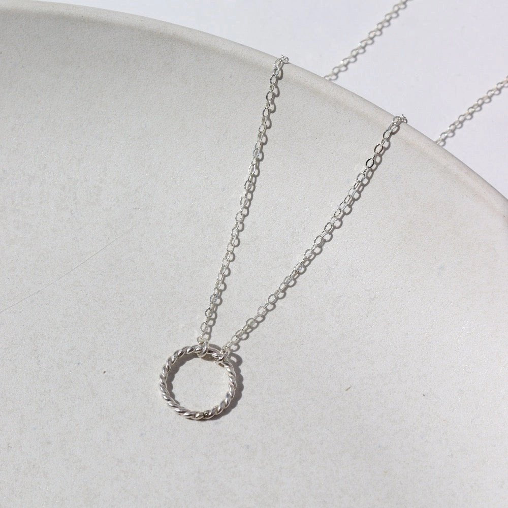 Sterling Silver Spiral Pendant Necklace