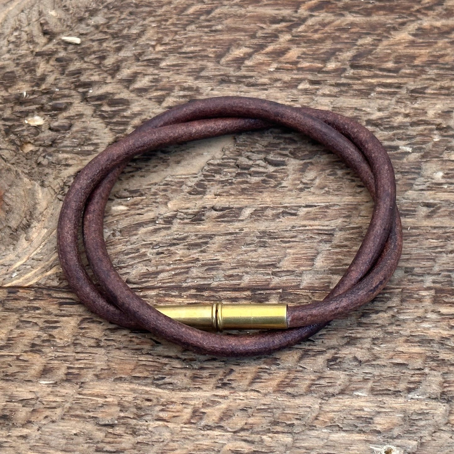Flint Men's Leather Bracelet (select color + size) Gray Large