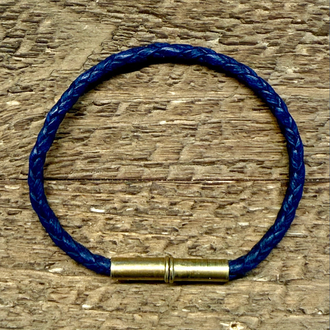 Flint Men's Single Waxed Canvas Bracelet (select color + size) Navy Medium