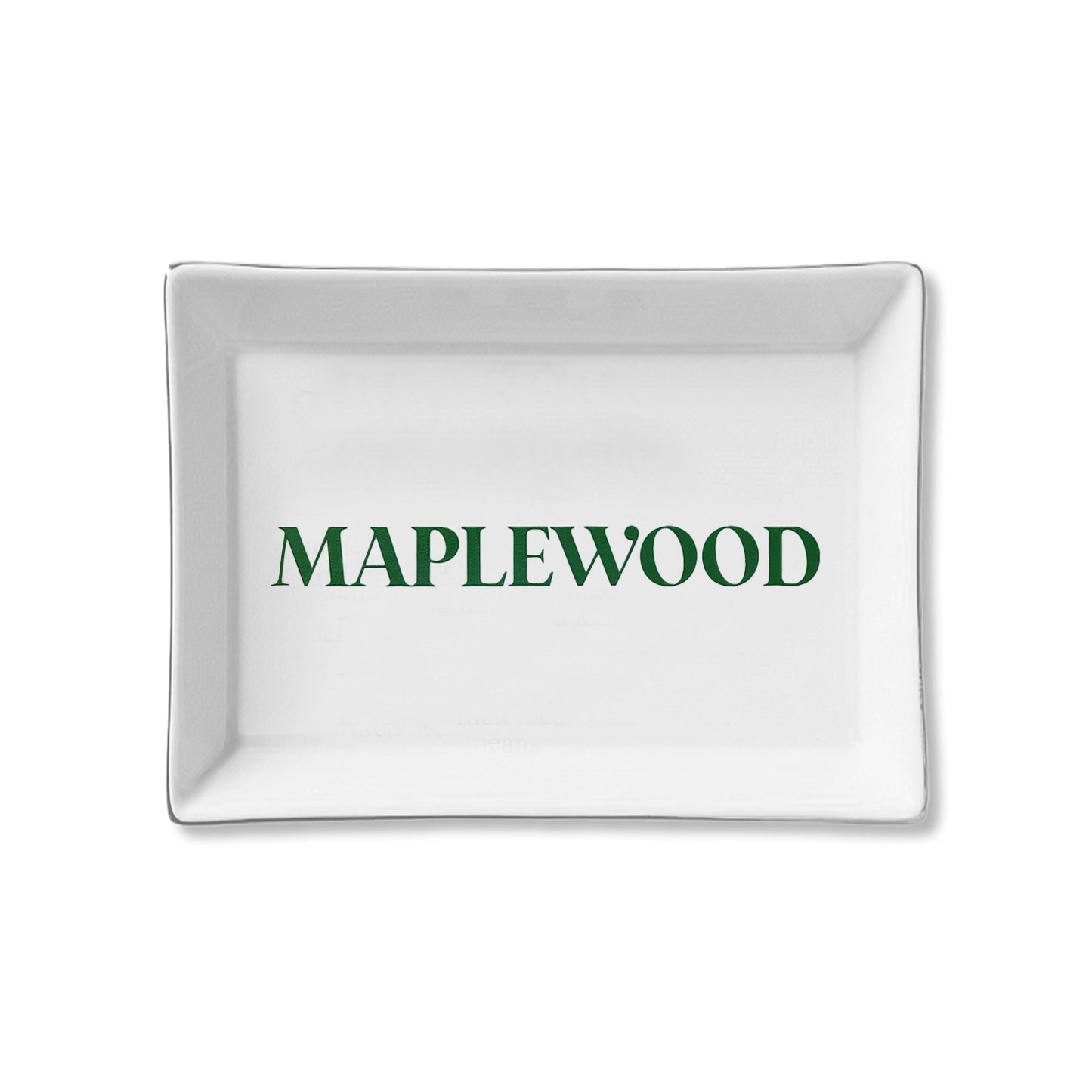 Ceramic Trinket Tray - Maplewood Green Serif