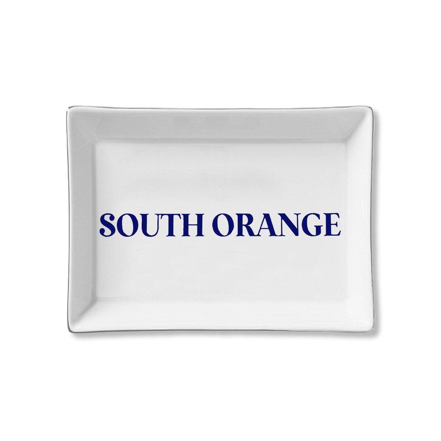 Ceramic Trinket Tray - South Orange Navy Serif