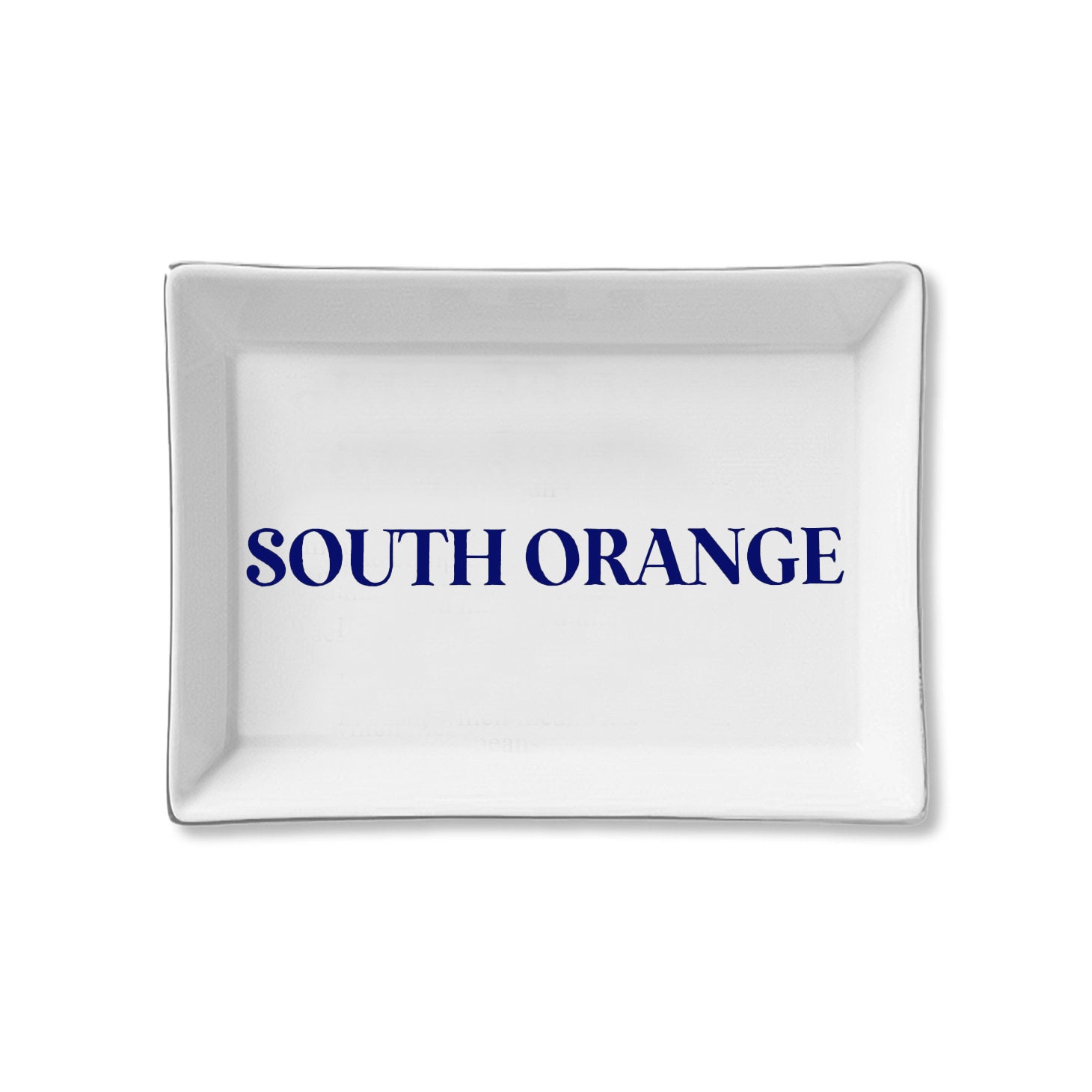 Ceramic Trinket Tray - South Orange Navy Serif