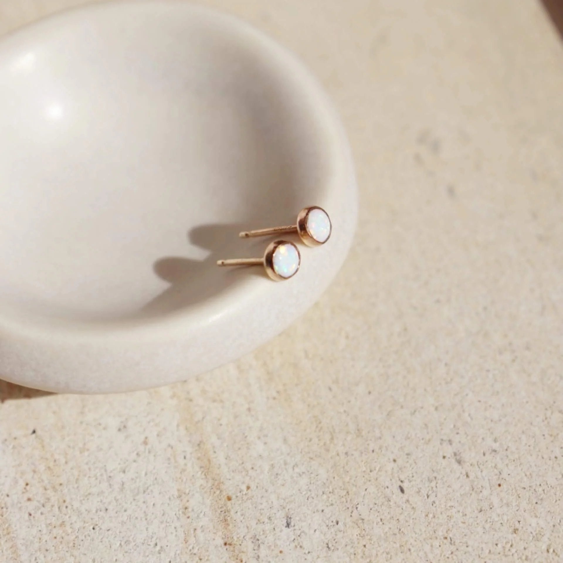 Opal Stud Earrings - Gold Fill