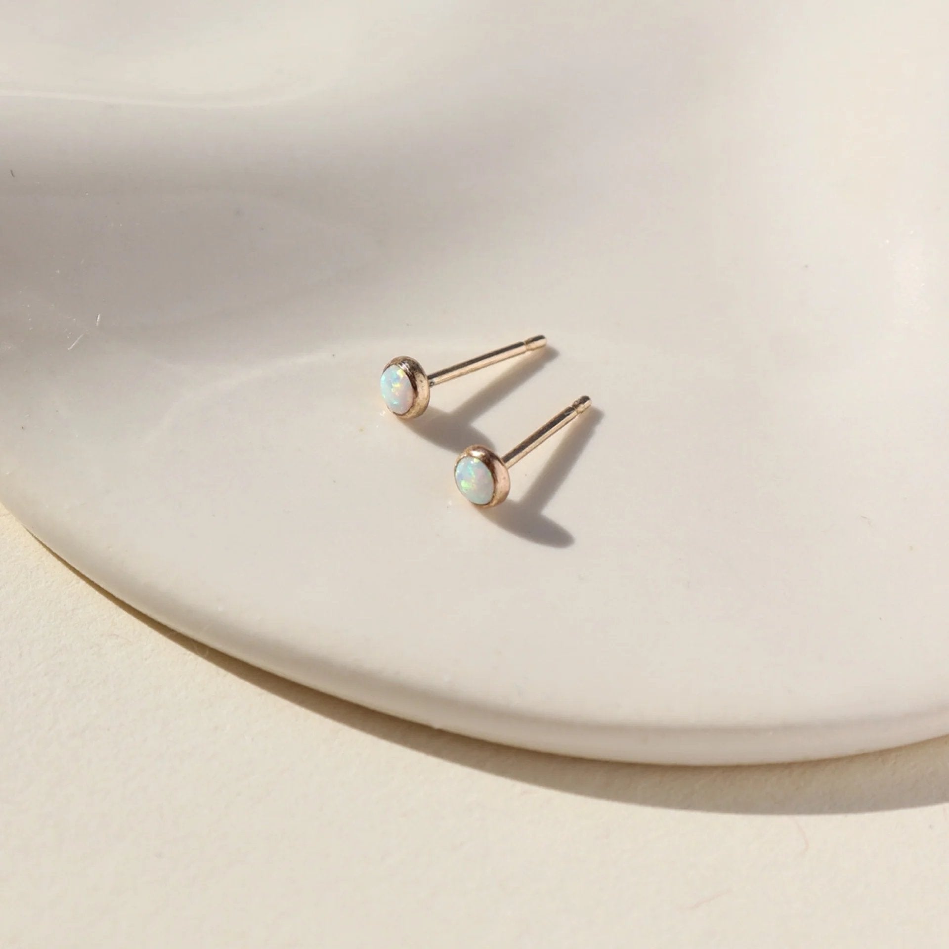 Opal Stud Earrings - Gold Fill