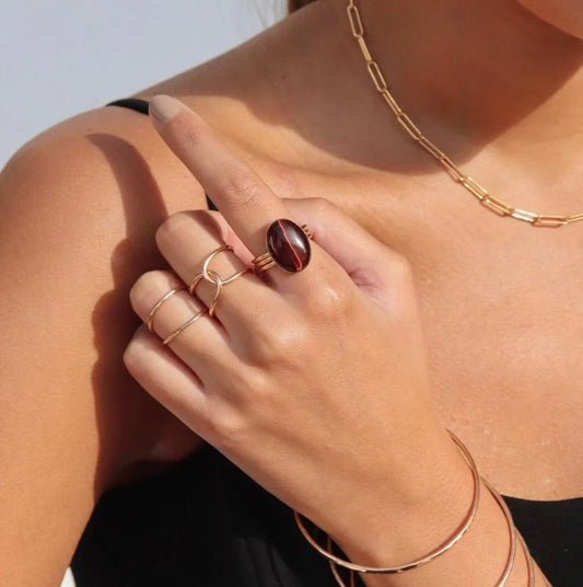 Hand-Forged ‘Buckle’ Ring – Gold Filled