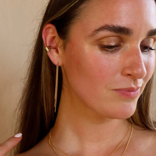 ‘Makara’ Waterfall Chain Earrings (select material)