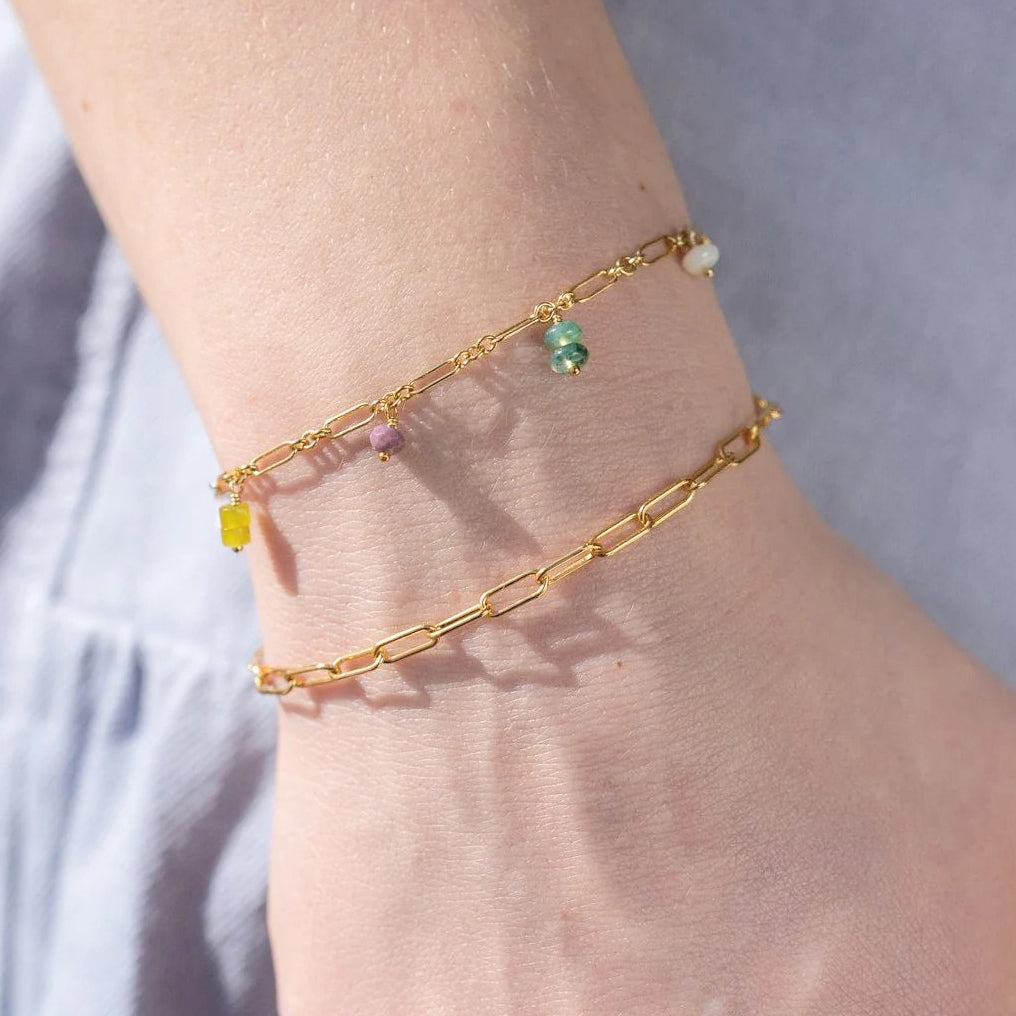 ‘Arden Toggle’ Paperclip Chain Bracelet - Gold Filled