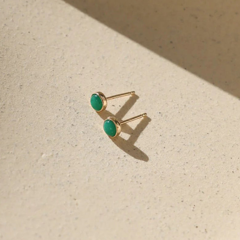 Emerald Studs - Gold Filled