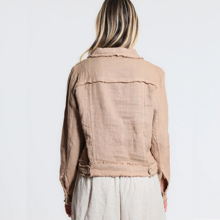 Jill Linen ‘Jeans' Jacket - Camel