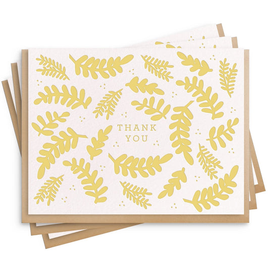 Thank You Floral - 6 Letterpress Cards (Boxed Set)