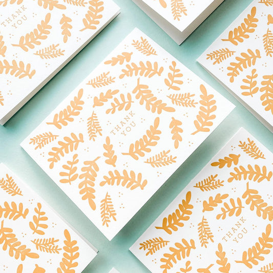 Thank You Floral - 6 Letterpress Cards (Boxed Set)