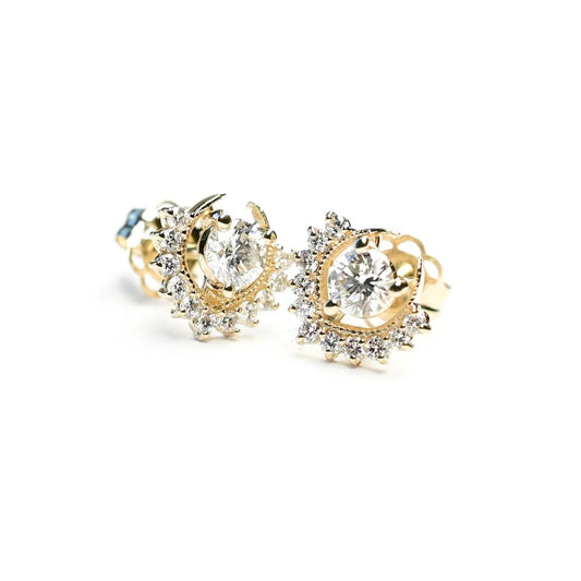 14k Gold + White Diamond 'Tosia' Stud Earrings