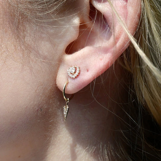 14k Gold + White Diamond 'Tosia' Stud Earrings