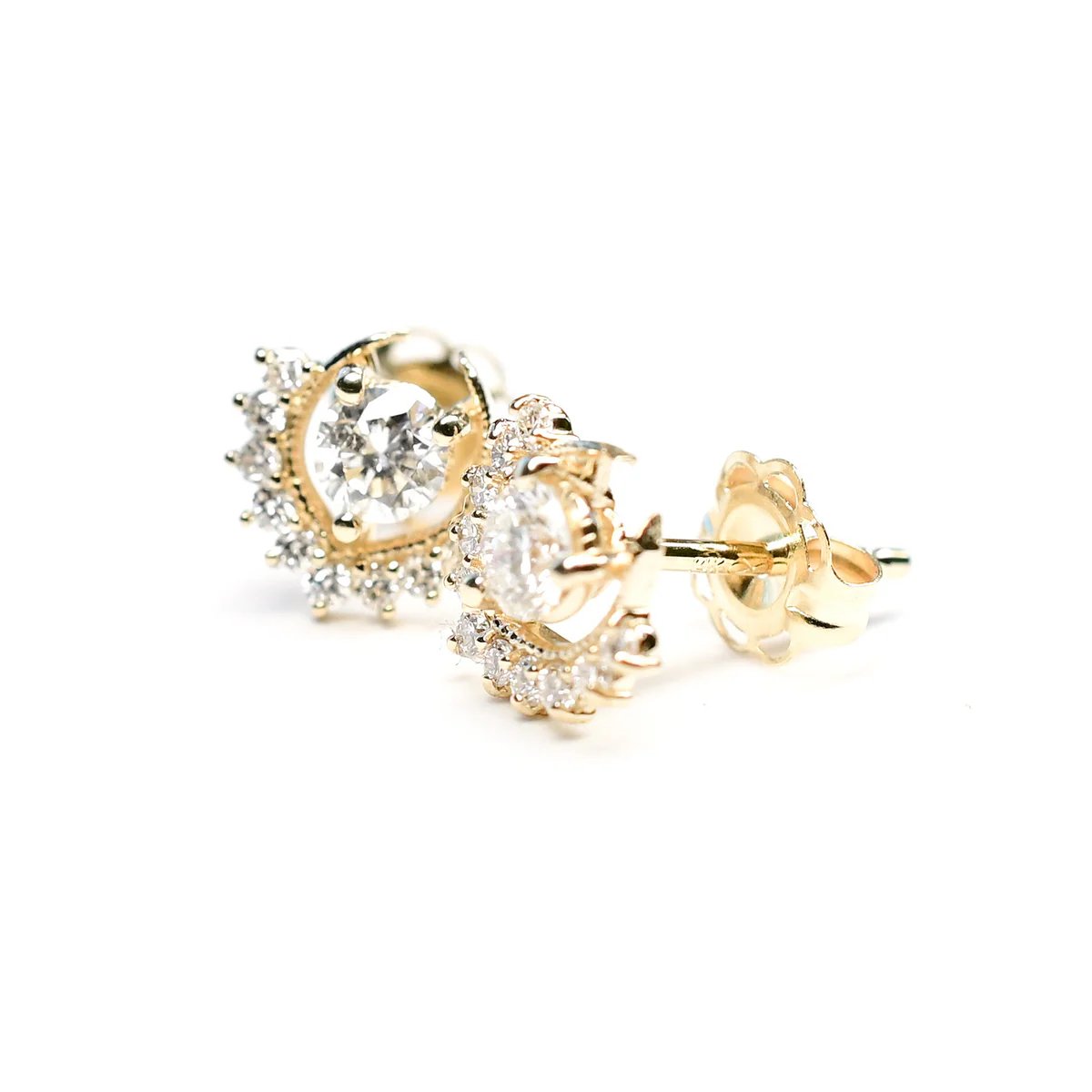14k Gold + White Diamond 'Tosia' Stud Earrings