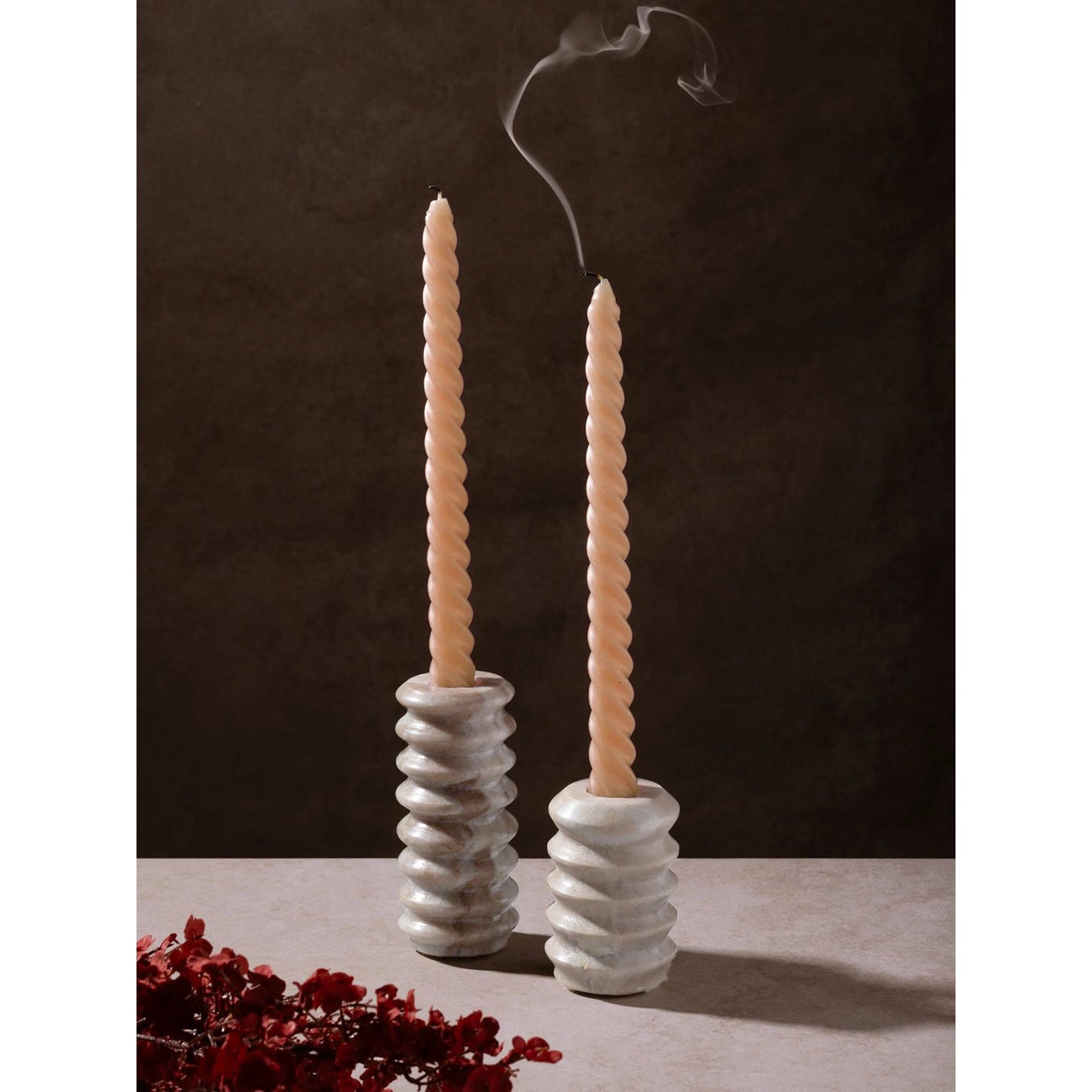 Onyx Marble Taper Candle Holders (Set of 2)