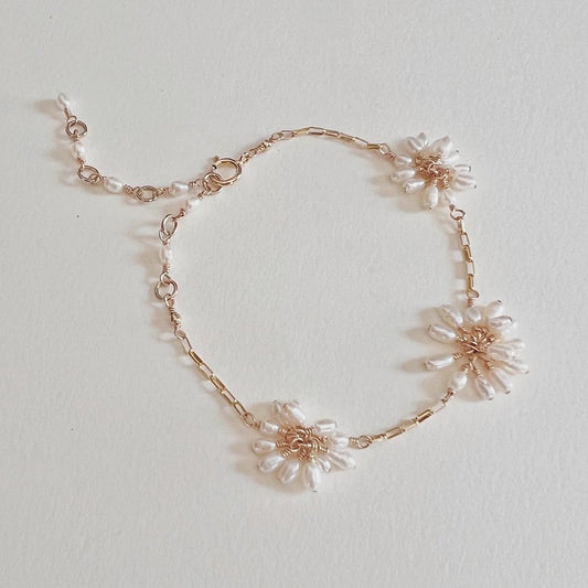 Triple Pearl Fleurette Bracelet