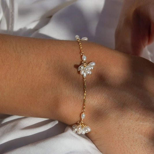 Triple Pearl Fleurette Bracelet